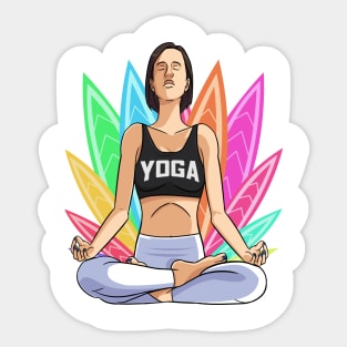 International Yoga Day Lotus Pose Sticker